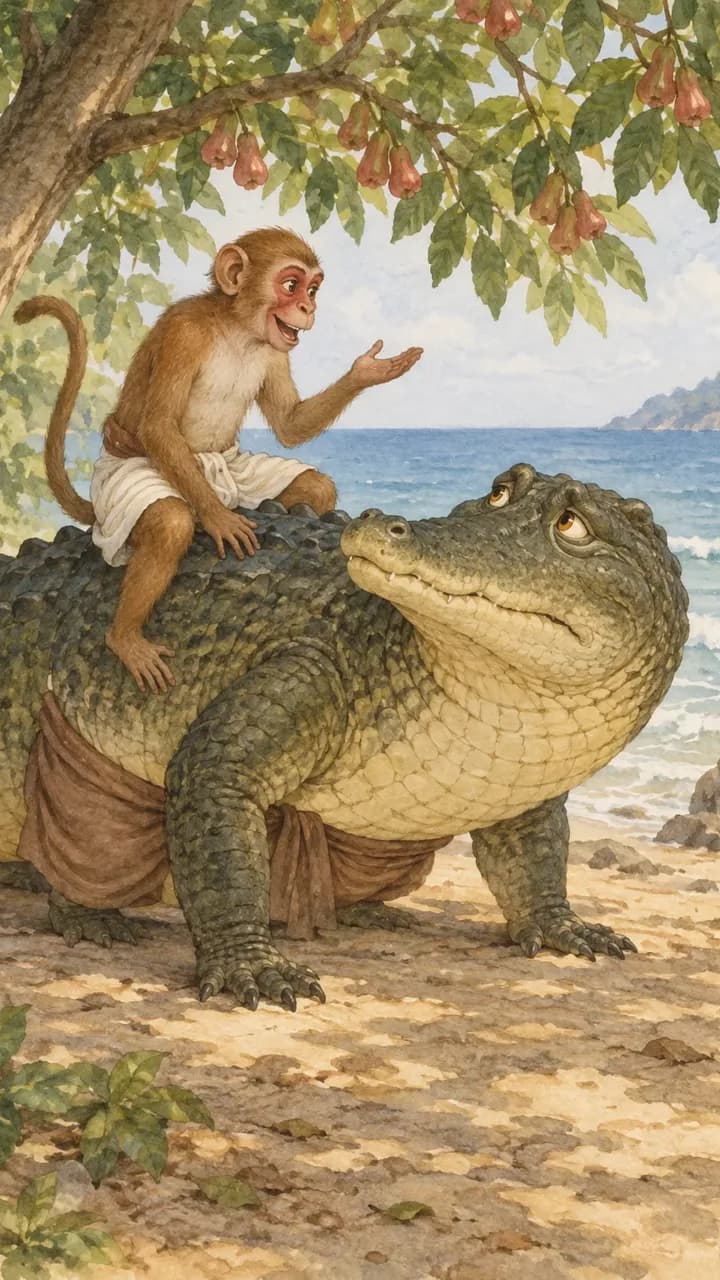 Cover illustration for הקוף והתנין